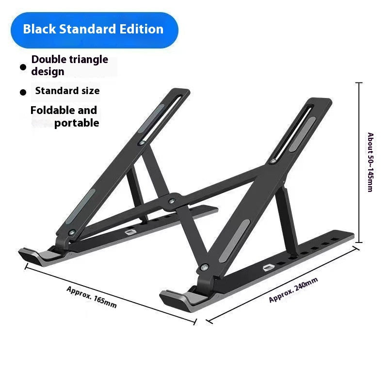 N3 Aluminum Laptop Stand – Folding, Cooling & Adjustable for Laptop or Tablet