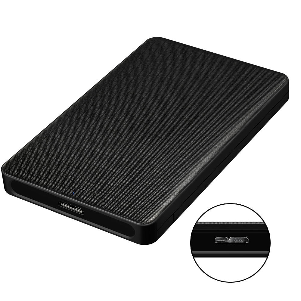 Sleek Grid Pattern USB 3.0 External Hard Drive Enclosure – Professional Business Design