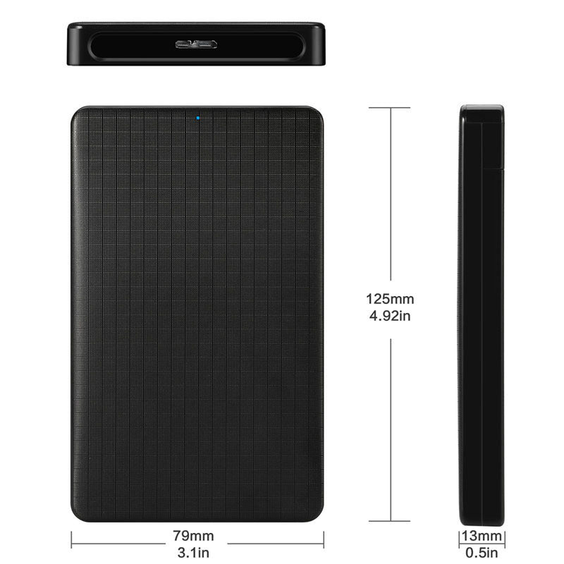 Sleek Grid Pattern USB 3.0 External Hard Drive Enclosure – Professional Business Design