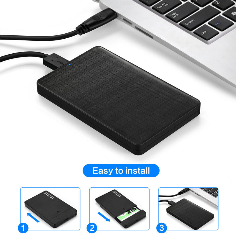 Sleek Grid Pattern USB 3.0 External Hard Drive Enclosure – Professional Business Design