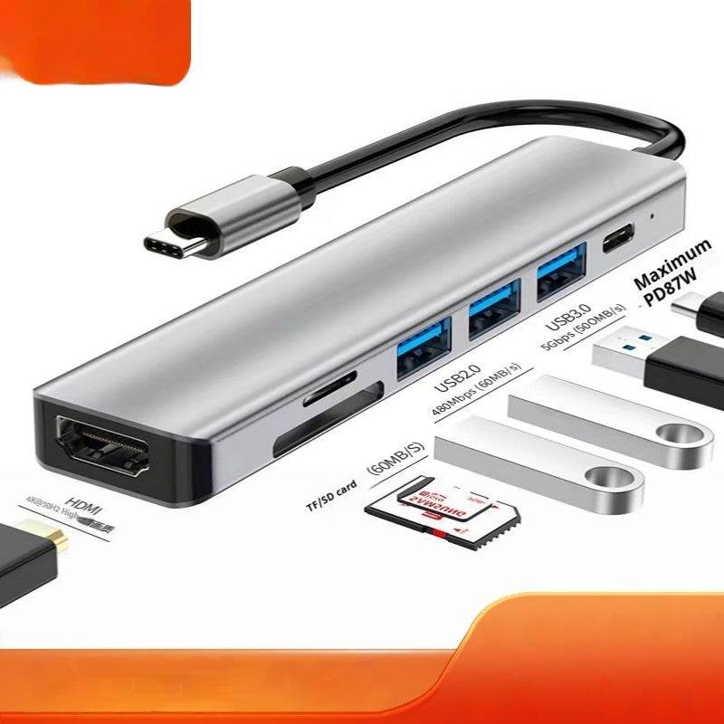 7-in-1 Type-C Multi-Function Adapter – HDMI Display, USB Hub 3.0, and Charging Expansion Dock