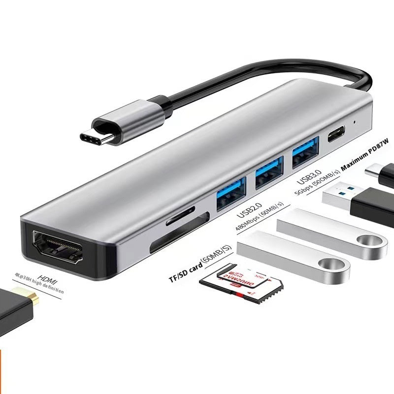7-in-1 Type-C Multi-Function Adapter – HDMI Display, USB Hub 3.0, and Charging Expansion Dock