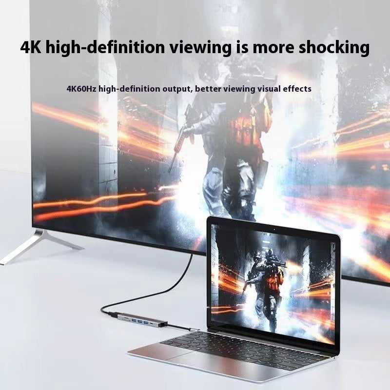 7-in-1 Type-C Multi-Function Adapter – HDMI Display, USB Hub 3.0, and Charging Expansion Dock