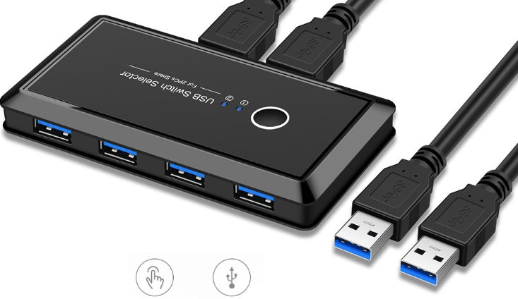 USB Multi-Interface Splitter – 2-In 4-Out USB Hub Adapter for PC, Laptop & Smart Devices