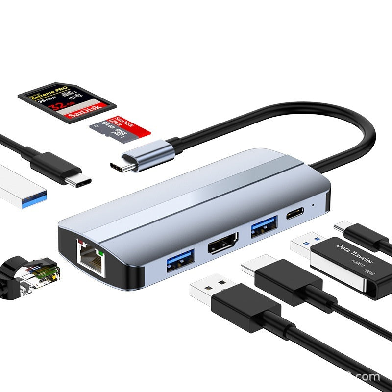 7-in-1 Type-C Multi-Function Adapter – HDMI Display, USB Hub 3.0, and Charging Expansion Dock