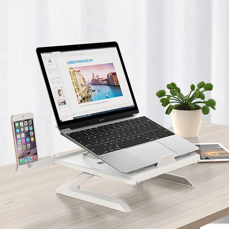 Adjustable Aluminum Laptop Stand – Folding, Portable & Multifunctional