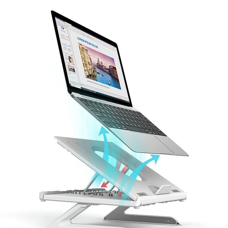 Adjustable Aluminum Laptop Stand – Folding, Portable & Multifunctional